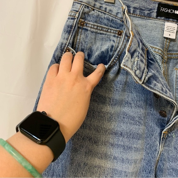 Fashion Nova Crossover Straight Leg Jeans - Blue Light Wash - Picture 7 of 16